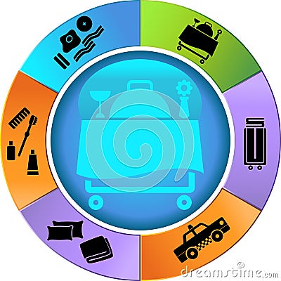 Hotel Service Wheel 2 Vector Illustration