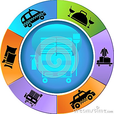 Hotel Service Wheel Vector Illustration