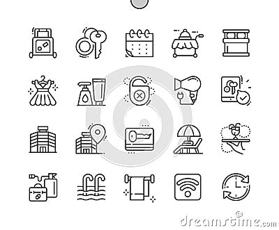 Hotel Services. Ordering food. Hotel location. Vector Illustration