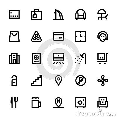 Hotel Services Vector Icons 3 Stock Photo