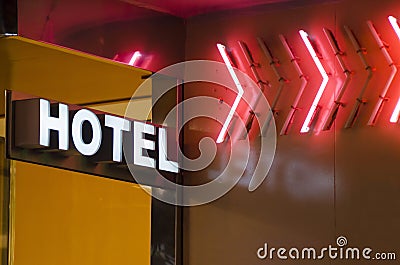 Hotel sign Stock Photo