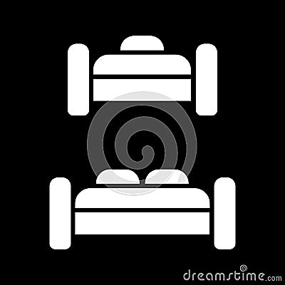 Hotel single and double room vector icon. Vector Illustration