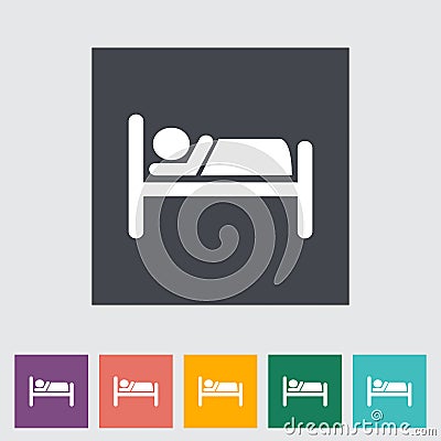 Hotel single icon. Vector Illustration