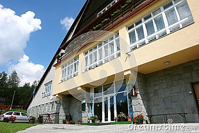 Hotel in Slovakian mountains. Stock Photo