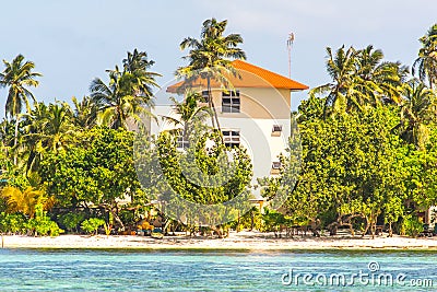 The Hotel on Small Island Stock Photo