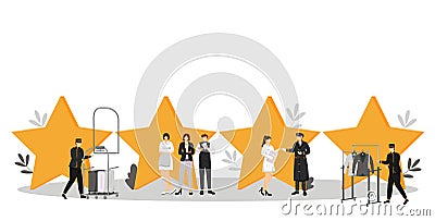 Hotel staff flat color vector illustration Vector Illustration