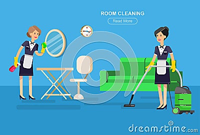 Hotel staff and service Vector Illustration