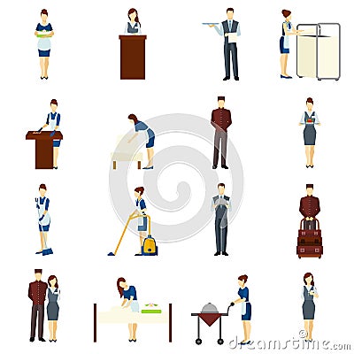 Hotel Staff Set Vector Illustration