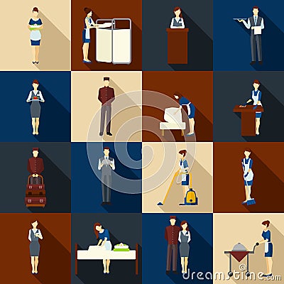 Hotel Staff Set Vector Illustration