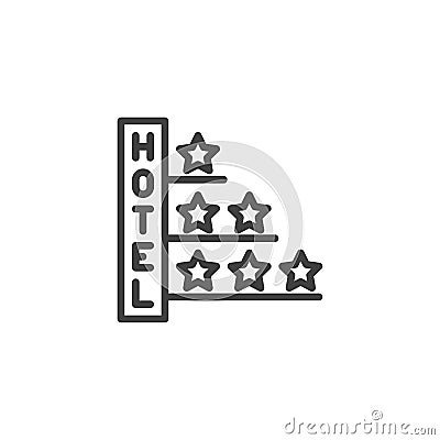 Hotel star ratings line icon Vector Illustration