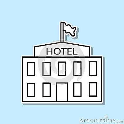 hotel sticker icon. Simple thin line, outline of Turizm icons for ui and ux, website or mobile application Stock Photo