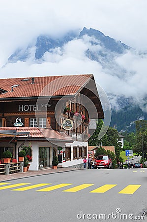 Hotel in Switzerland Editorial Stock Photo