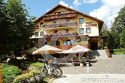 Hotel in Tatranska Lomnica, Slovakia. Editorial Stock Photo