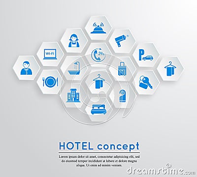 Hotel travel accommodation emblem Vector Illustration