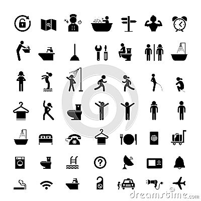 Hotel and travel icon set Vector Illustration