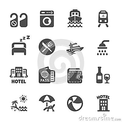 Hotel and vacation icon set, vector eps10 Vector Illustration