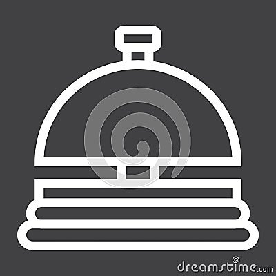 Hotell bell line icon, Travel and tourism Vector Illustration
