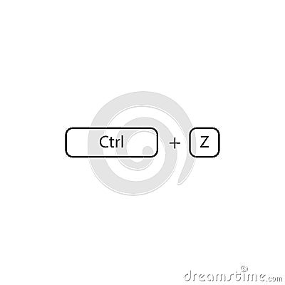 Hotkeys. Ctrl + Z. Undo sign. Keyboard shortcut to undo the last committed action eps ten Stock Photo