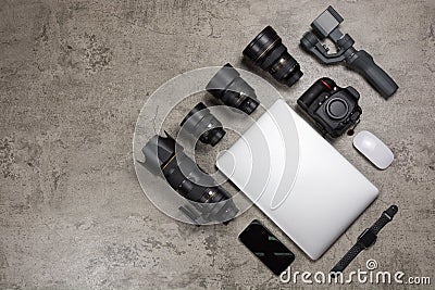 Hotography equipment to travel Stock Photo