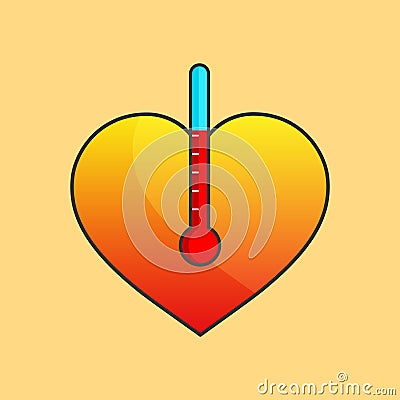 Hot Temper Heart Vector Illustration