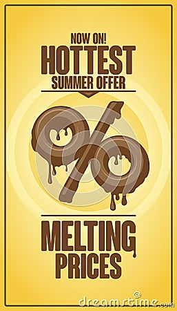 Hottest summer offer, melting prices design Vector Illustration