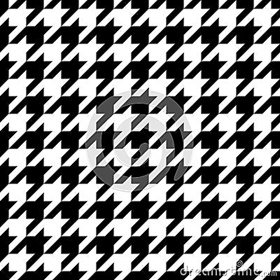 Houndstooth seamless pattern. Pied poule background. Repeating pieds tileable. Repeated abstract puppytooth. Tillable tweed Vector Illustration