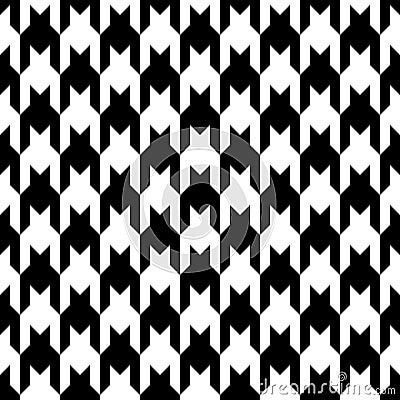Houndstooth seamless pattern. Pied poule background. Repeating pieds tileable. Repeated abstract puppytooth. Tillable tweed. Foot Vector Illustration