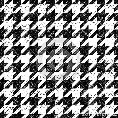 Houndstooth seamless pattern. Repeated houndtooth texture. Black hound tooth on white background. Repeating pepita plaid patern fo Vector Illustration