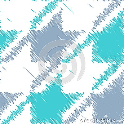 Houndstooth Seamless Pattern in Scribble Style Vector Illustration