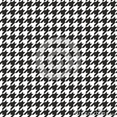 Houndstooth seamless vector black and white pattern or tile background Vector Illustration