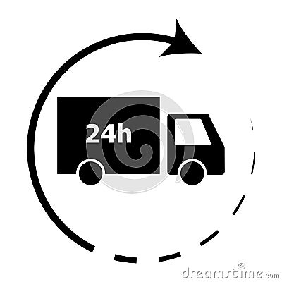 24-hour delivery icon illustration vector Vector Illustration