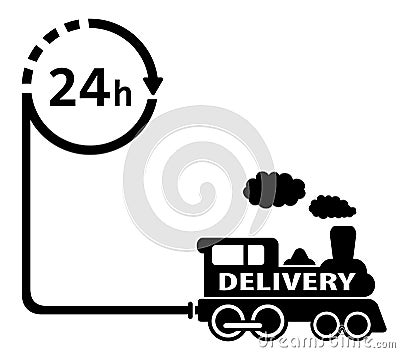 24 hour delivery symbol Stock Photo