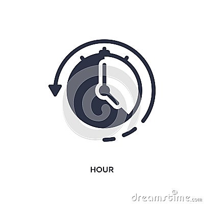 hour icon on white background. Simple element illustration from user interface concept Vector Illustration