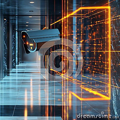 24hour lighting security system with moving object detection and thermal visualization Stock Photo