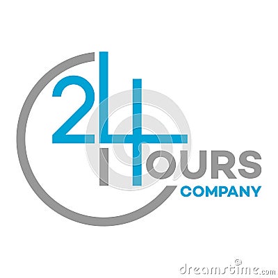 24 hour logo service. Vector illustration. Vector Illustration