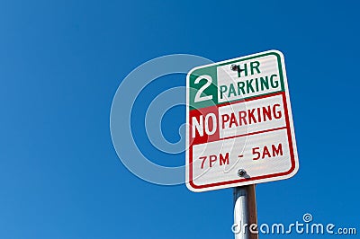 2 hour parking sign Stock Photo