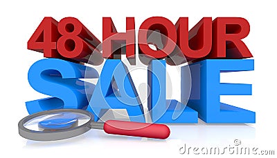 48 hour sale on white Stock Photo