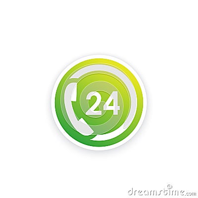 24 hour support service vector icon Vector Illustration