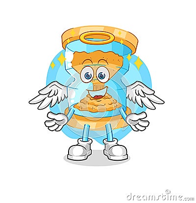 Hourglass angel with wings vector. cartoon character Vector Illustration