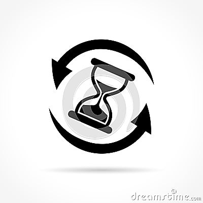 Hourglass with arrows icon Vector Illustration