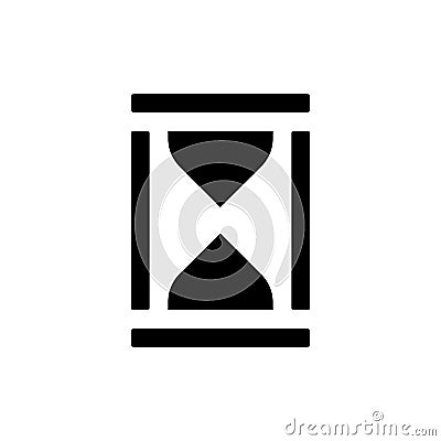 Hourglass black glyph ui icon Vector Illustration