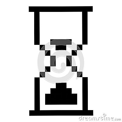 Hourglass black icon, timing device for management Vector Illustration