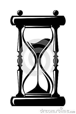 Hourglass. black silhouette. Vector Illustration