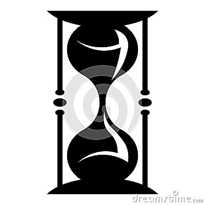 Hourglass black vector icon on white background Vector Illustration