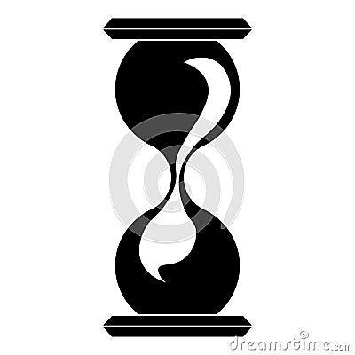 Hourglass black vector icon on white background Vector Illustration