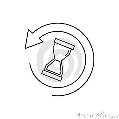 Hourglass circular arrow. Round clock. Vector illustration. stock image. Vector Illustration