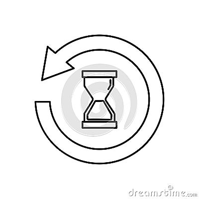 Hourglass circular arrow. Web ui design. Arrow icon. Round clock. Vector illustration. stock image. Vector Illustration