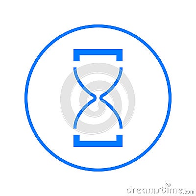 Hourglass circular line icon. Round colorful sign. Time flat style vector symbol. Vector Illustration