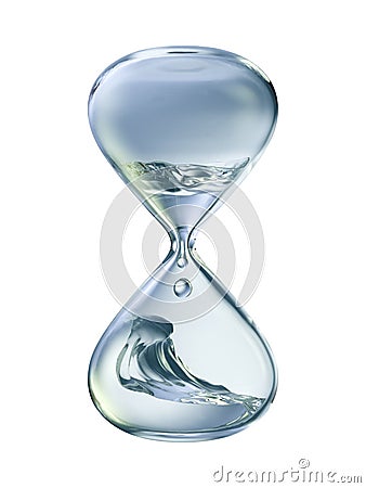 Hourglass with dripping water close-up Stock Photo