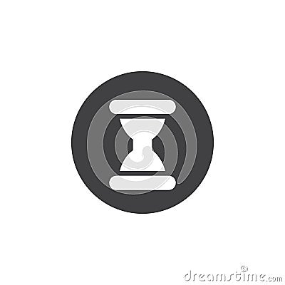 Hourglass, history, time flat icon. Round simple button, circular vector sign. Vector Illustration